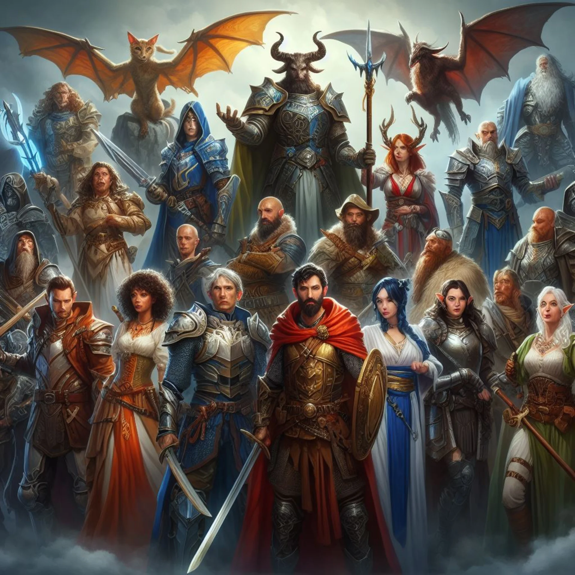 image d'un groupe de héros représentant les carrières jouables